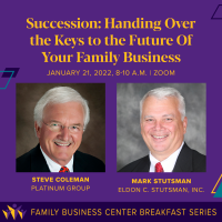 succession planning graphic for January 21 virtual breakfast series