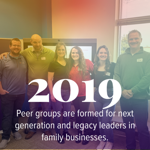 In 2019, peer groups are formed for next generation and legacy leaders in family businesses.