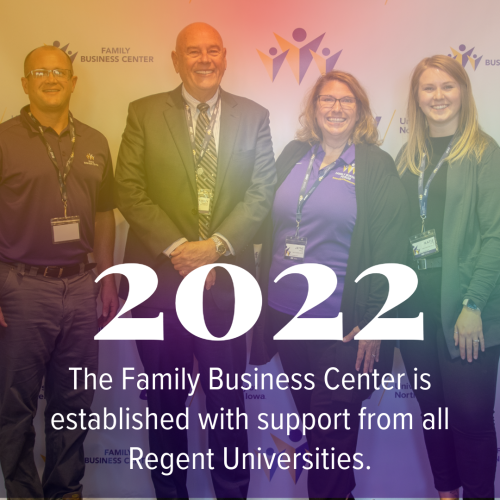 In 2022, the Family Business Center is established with support from all Regent Universities.